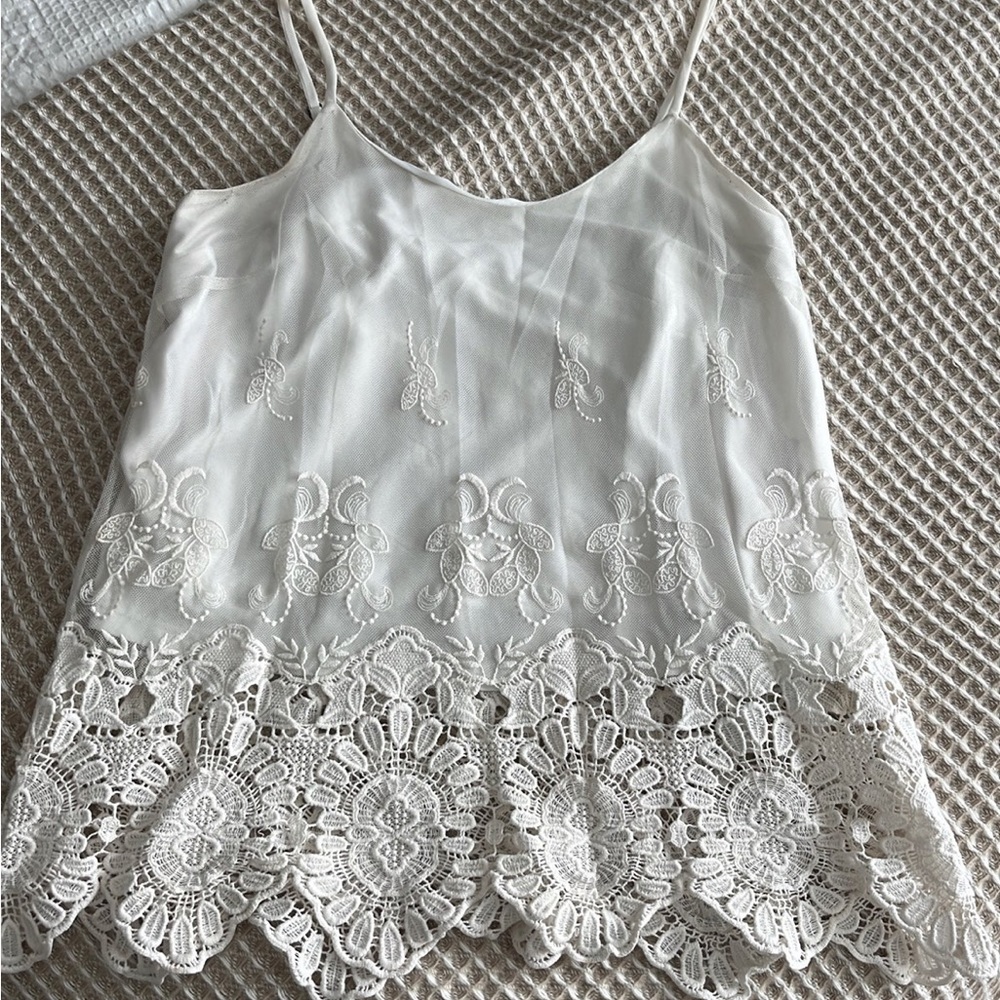 White Lace Tank Top